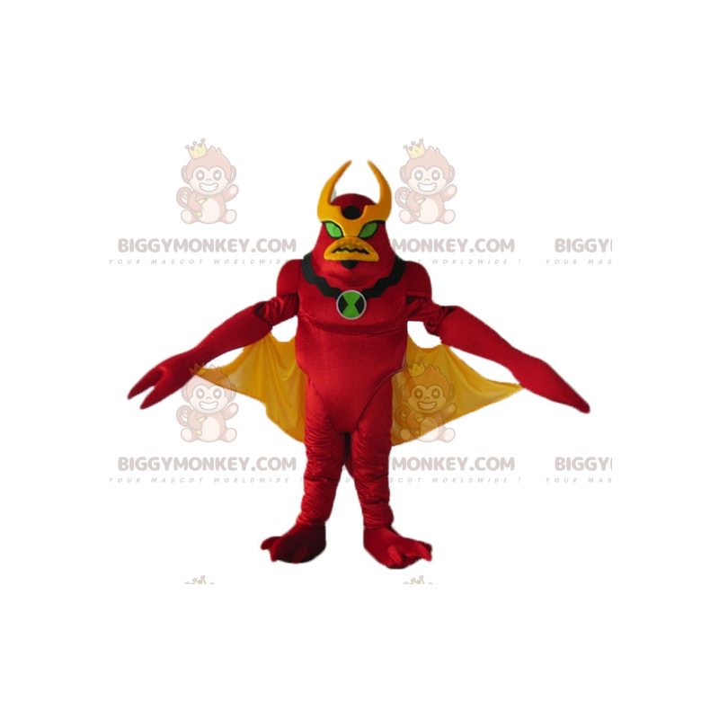 Kostým maskota BIGGYMONKEY™ vetřelčí hračka červeného a žlutého