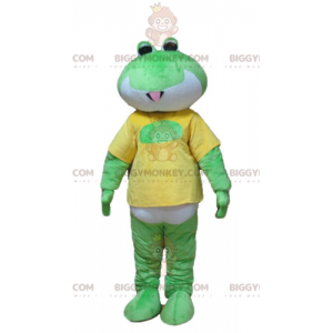 Disfraz de mascota BIGGYMONKEY™ de rana verde, blanca y