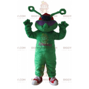 BIGGYMONKEY™ Alien Grøn frø-maskotkostume med antenner -