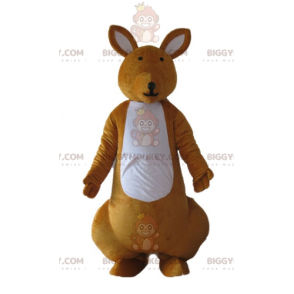 Costume de mascotte BIGGYMONKEY™ de kangourou orange et blanc