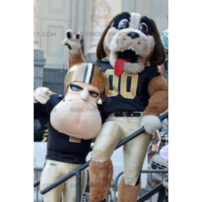 Costume mascotte cane e giocatore di football americano