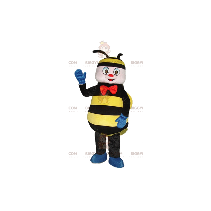 BIGGYMONKEY™ Mascot Costume Black and Yellow Wasp Bee with Red