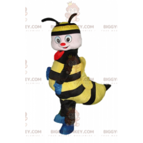 Costume de mascotte BIGGYMONKEY™ d'abeille de guêpe noire et