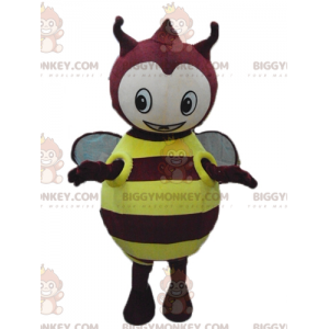 Cute Round Plump Yellow And Red Insect BIGGYMONKEY™ Mascot