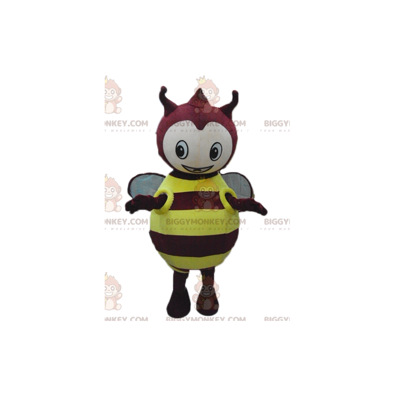 Cute Round Plump Yellow And Red Insect BIGGYMONKEY™ Mascot