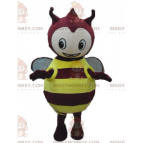 Costume de mascotte BIGGYMONKEY™ d'insecte jaune et rouge dodu