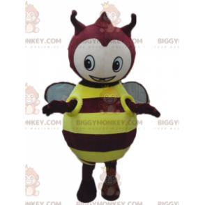 Cute Round Plump Yellow And Red Insect BIGGYMONKEY™ Mascot