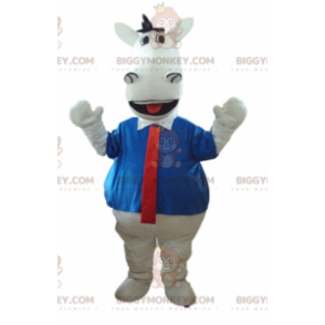 Costume da mascotte cavallo bianco BIGGYMONKEY™ con camicia e