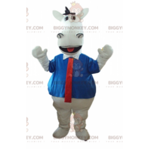 Costume de mascotte BIGGYMONKEY™ de cheval blanc avec une