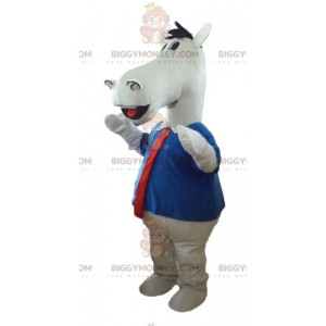 Traje de mascote de cavalo branco BIGGYMONKEY™ com camisa e