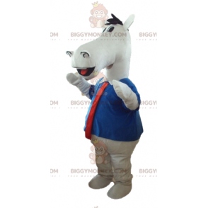 Costume de mascotte BIGGYMONKEY™ de cheval blanc avec une