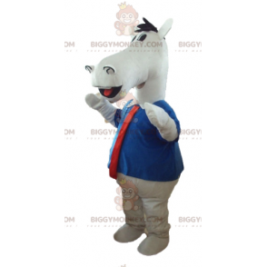 White Horse BIGGYMONKEY™ maskotkostume med skjorte og slips -