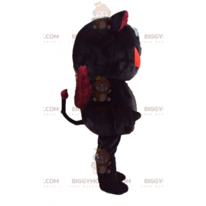 BIGGYMONKEY™ Mascot Costume Evil Cat with Orange Eyes and Wings