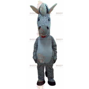 Traje de mascote de zebra malhado marrom e branco fofo