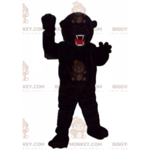 Impresionante disfraz de mascota de oso negro de aspecto feroz