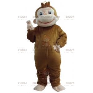 Disfraz de mascota BIGGYMONKEY™ Mono marrón y rosa muy alegre y