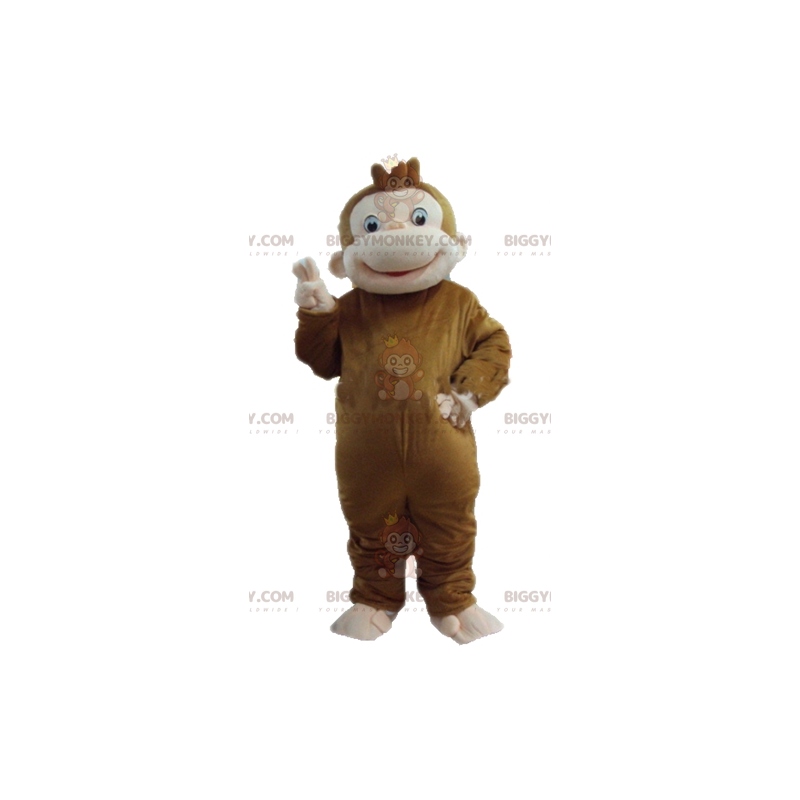 BIGGYMONKEY™ Mascottekostuum Zeer vrolijk en glimlachend bruin