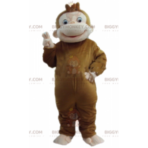 BIGGYMONKEY™ Costume da mascotte Scimmia marrone e rosa molto
