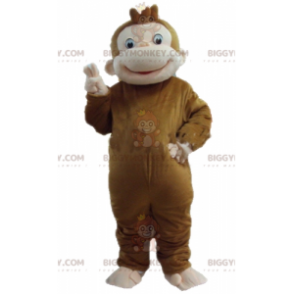 BIGGYMONKEY™ Mascottekostuum Zeer vrolijk en glimlachend bruin