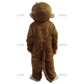 Disfraz de mascota BIGGYMONKEY™ Mono marrón y rosa muy alegre y
