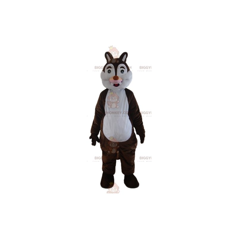 Costume de mascotte BIGGYMONKEY™ d'écureuil marron et blanc de