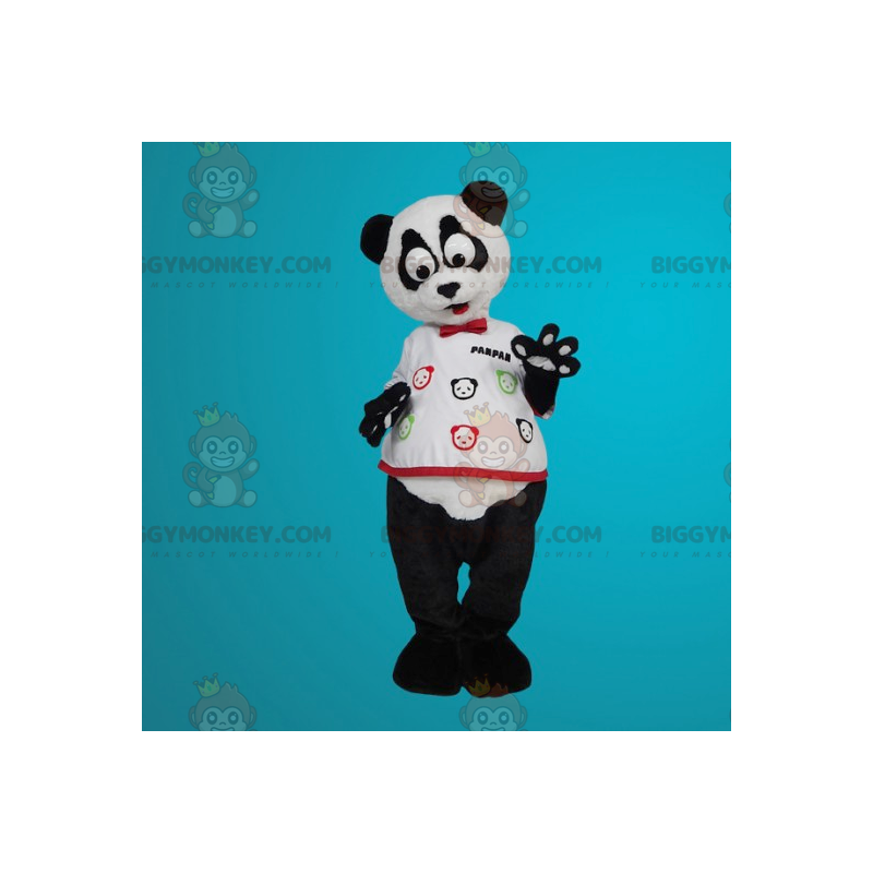 Costume mascotte Big Eyes bianco e nero Panda BIGGYMONKEY™ -