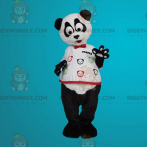 Costume mascotte Big Eyes bianco e nero Panda BIGGYMONKEY™ -