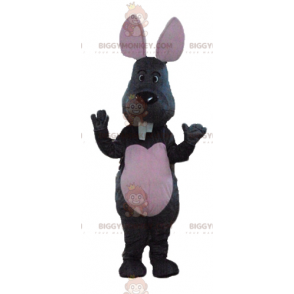 BIGGYMONKEY™ mascottekostuum grijs en roze muis met grote