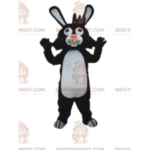 Store ører Sort og hvid Bunny BIGGYMONKEY™ maskotkostume -
