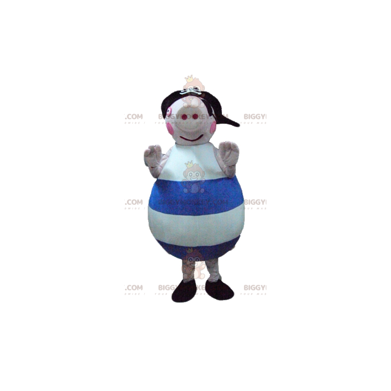 Fantasia de mascote de porco azul e branco BIGGYMONKEY™ com