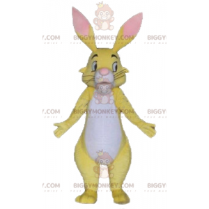 BIGGYMONKEY™ Knap geel wit en roze konijn mascottekostuum -