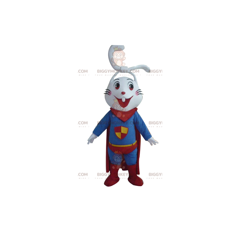 BIGGYMONKEY™ Super smilende hvid kanin maskot kostume klædt ud