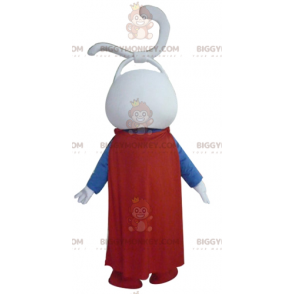 BIGGYMONKEY™ Super Smiling White Rabbit Mascot Costume Dressed