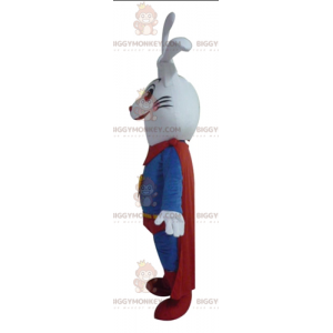 BIGGYMONKEY™ Super smilende hvid kanin maskot kostume klædt ud