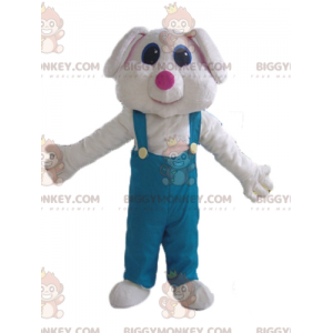 Fantasia de mascote de coelho branco BIGGYMONKEY™ em macacão