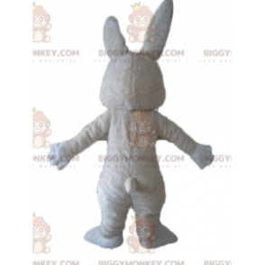 Soft White and Pink Plush Bunny BIGGYMONKEY™ Mascot Costume –