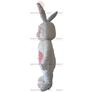 Soft White and Pink Plush Bunny BIGGYMONKEY™ Mascot Costume –