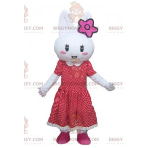BIGGYMONKEY™ Costume da mascotte di coniglio bianco con vestito