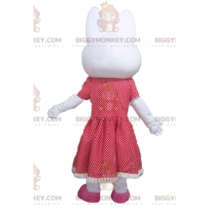 Costume de mascotte BIGGYMONKEY™ de lapin blanc avec une robe