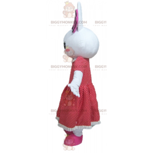 Costume de mascotte BIGGYMONKEY™ de lapin blanc avec une robe