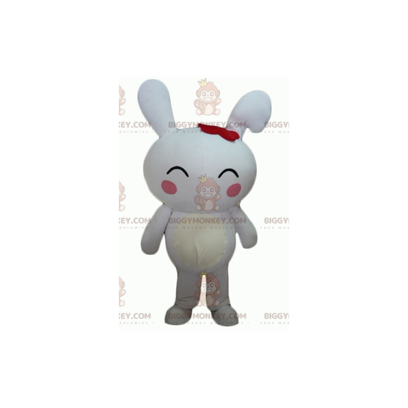 Costume de mascotte BIGGYMONKEY™ de gros lapin blanc géant avec