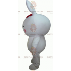 Costume de mascotte BIGGYMONKEY™ de gros lapin blanc géant avec