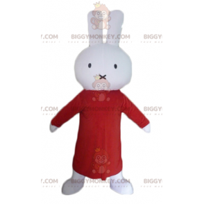 Costume de mascotte BIGGYMONKEY™ de lapin en peluche blanc avec