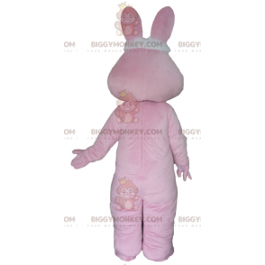 Jätte rosa och vit kanin BIGGYMONKEY™ maskotdräkt - BiggyMonkey