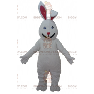Costume de mascotte BIGGYMONKEY™ de grand lapin blanc et rouge