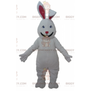 Costume da mascotte BIGGYMONKEY™ coniglio bianco e rosso carino