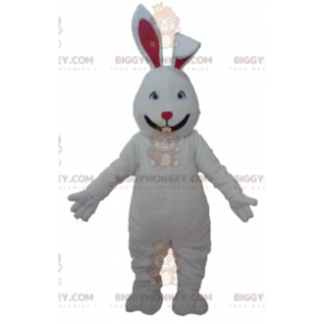 Costume de mascotte BIGGYMONKEY™ de grand lapin blanc et rouge