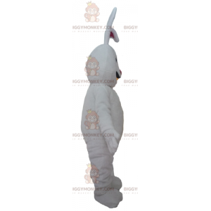 Costume de mascotte BIGGYMONKEY™ de grand lapin blanc et rouge