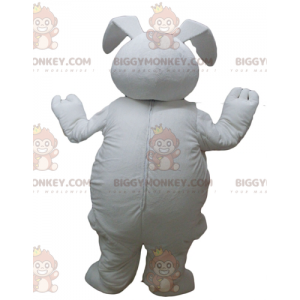 Costume de mascotte BIGGYMONKEY™ de gros lapin blanc dodu et