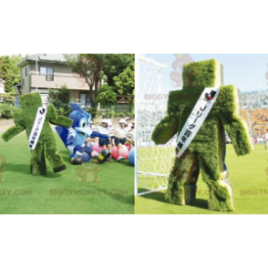 Costume de mascotte BIGGYMONKEY™ de haie d'herbe en forme de